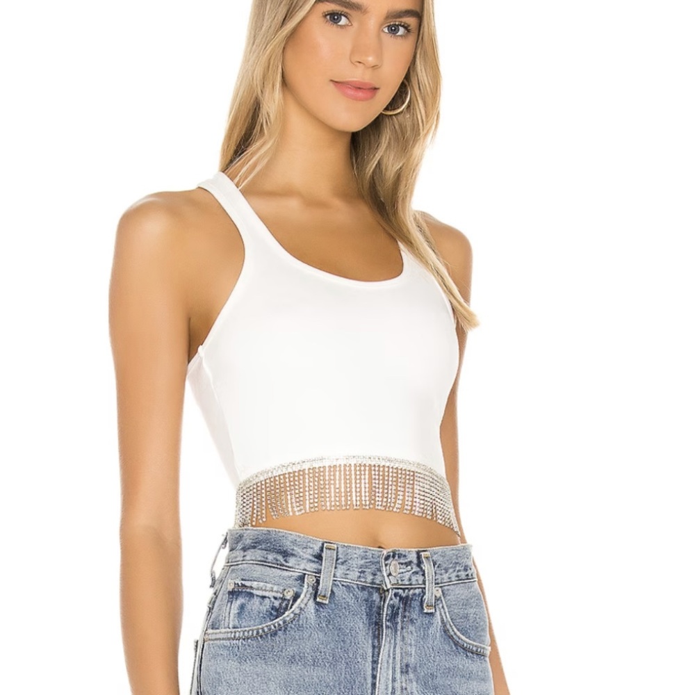 Revolve Superdown Rhinestone Crop Top - image 3